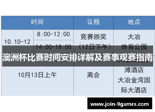 澳洲杯比赛时间安排详解及赛事观赛指南 澳洲杯比赛时间安排详解及赛事观赛指南